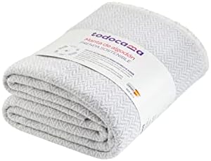 Todocama Extra Weiche Baumwolldecke - Vier Jahreszeiten Mehrzweck-Tagesdecke, Hellgrau, 230x240 cm  
Todocama Extra Weic