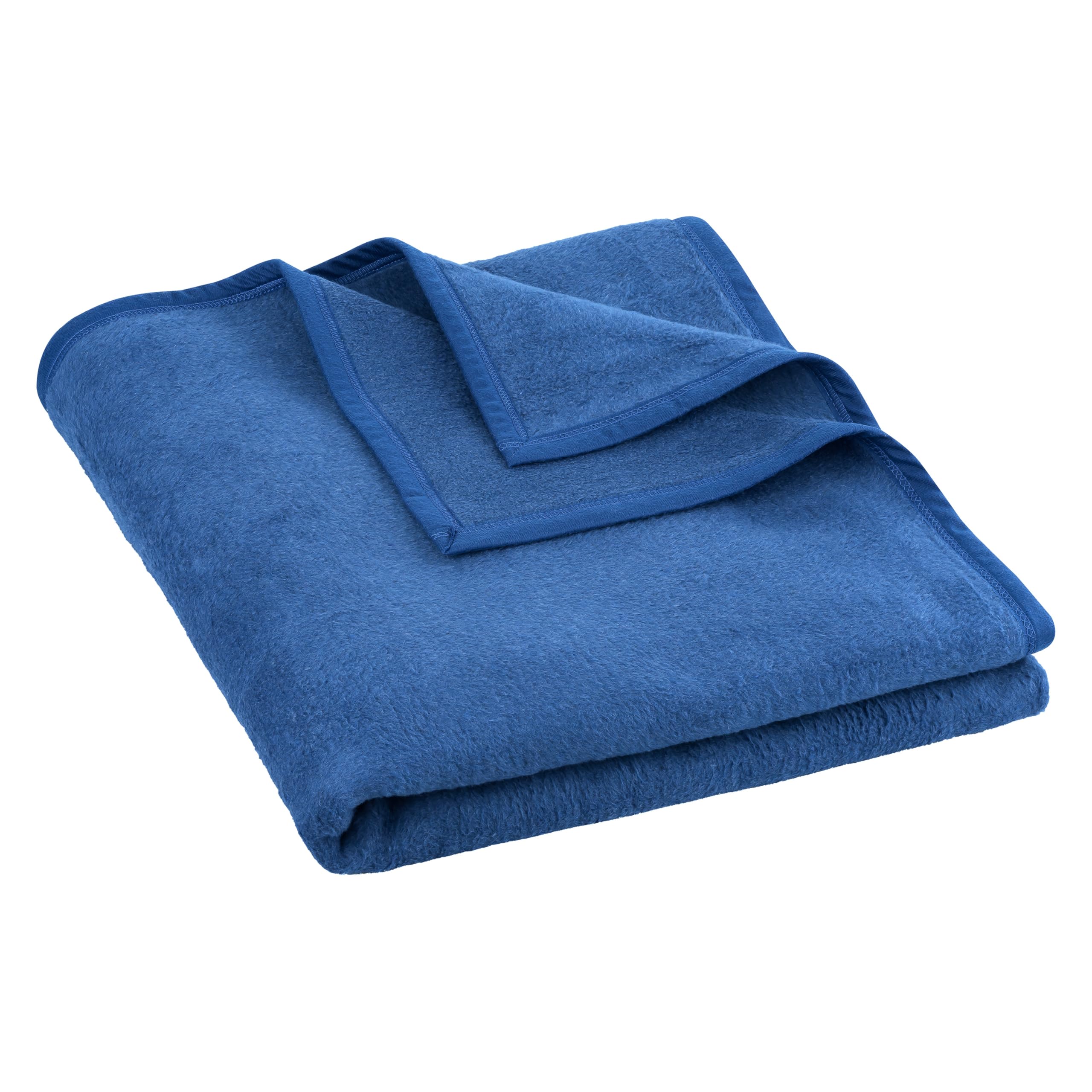 Clinotest Weiche Baumwollmischung Wohndecke Blau – Warm & Gemütlich,ideal als Sofadecke, Tagesdecke oder Überwurf, 150x2